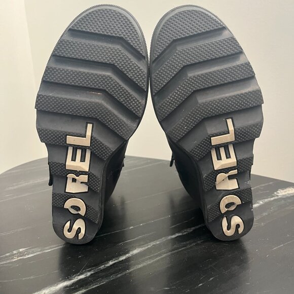 SOREL WOMEN’S JOAN OF ARCTIC WEDGE MOTO BOOTIE, BLACK, SIZE 8 - Picture 4 of 7